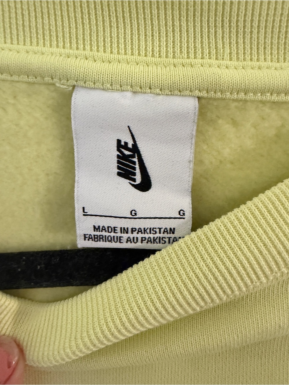 Nike Pale Yellow Crewneck Sweatshirt with White Swoosh - Picture 2 of 4